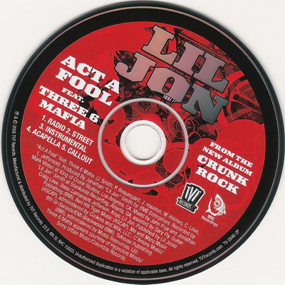 Lil Jon 2006 Act A Fool Promo CDS
