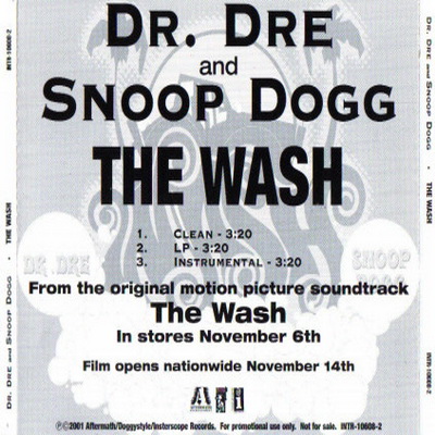 Snoop Dogg 2001 Dr. Dre Feat. Snoop Dogg the wash promo cds