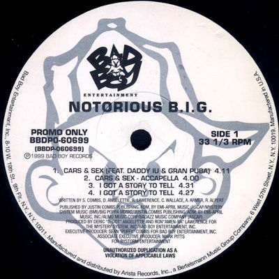 The Notorious B.I.G. 1999 Cars Sex I Got A Story To Tell Bigge Small Is The Wickedest The Garden Freestyle Vinyl