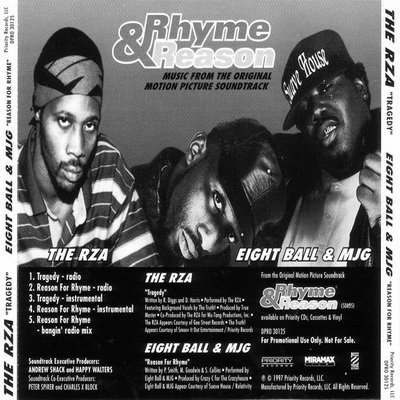The RZA Eight Ball MJG 1997 Tragedy Reason For Rhyme US Promo CD5