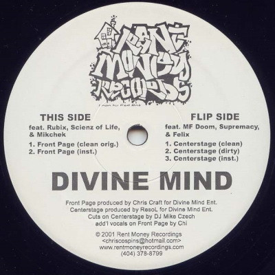 Divine Mind - Front Page / Center Stage (VLS) (2001) [FLAC] [24-96]