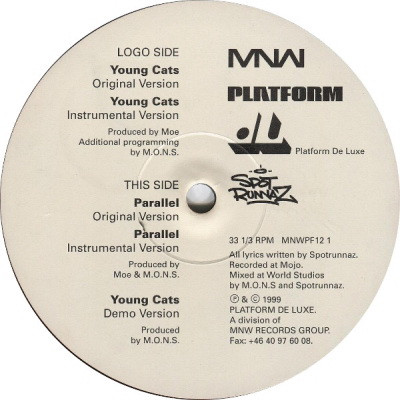 Spotrunnaz - Young Cats , Parallel , Maintain , The Paycheck (2VLS) (1999) [FLAC] [24-96]