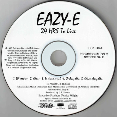 Eazy E 1998 24 Hrs To Live CDS Promo FLAC