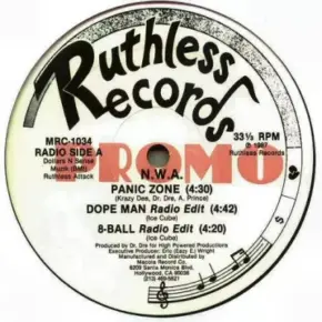 N.W.A. 1987 Panic Zone Dopeman 8 Ball FLAC Vinyl 24 96 Ruthless Records MRC 1034 US
